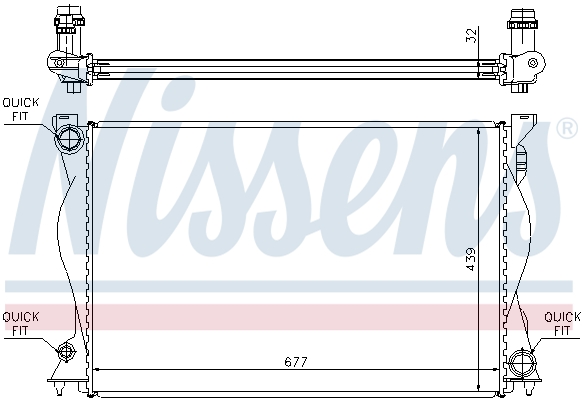 Radiator, engine cooling - 60234A NISSENS