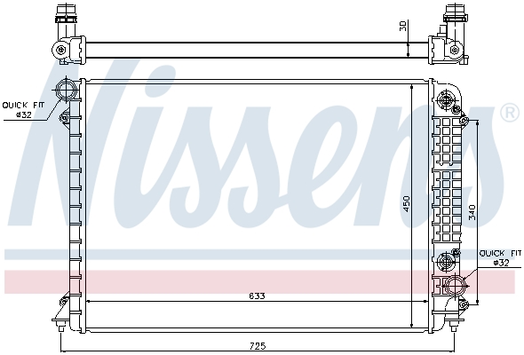 Radiator, engine cooling - 60241 NISSENS