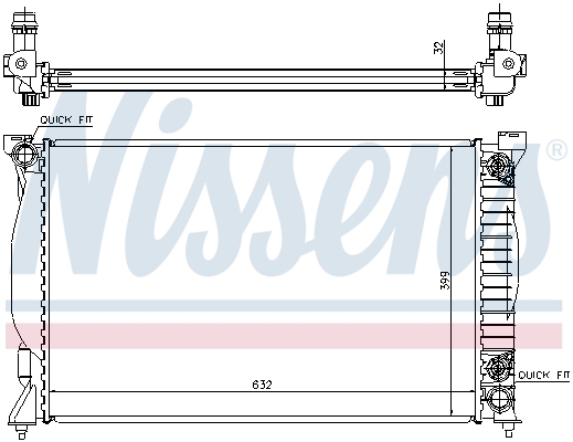 Radiator, engine cooling - 60300A NISSENS