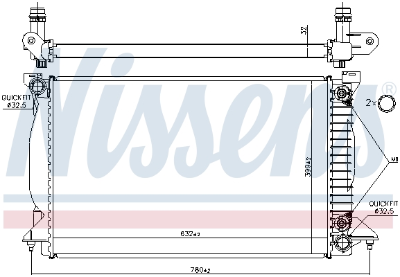 Radiator, engine cooling - 60303A NISSENS