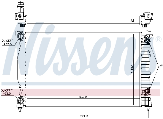 Radiator, engine cooling - 60305A NISSENS