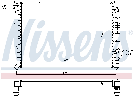 Radiator, engine cooling - 60316 NISSENS