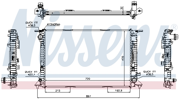 Radiator, engine cooling - 60317 NISSENS