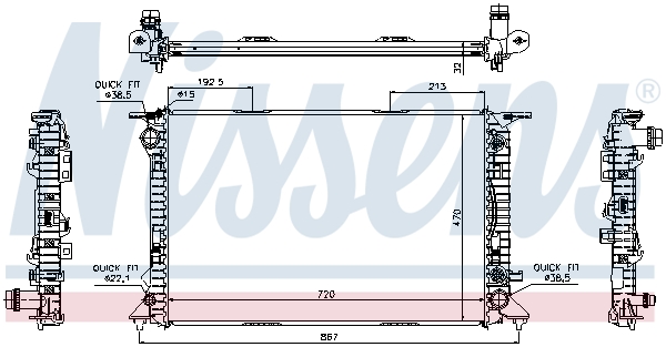 Radiator, engine cooling - 60318 NISSENS