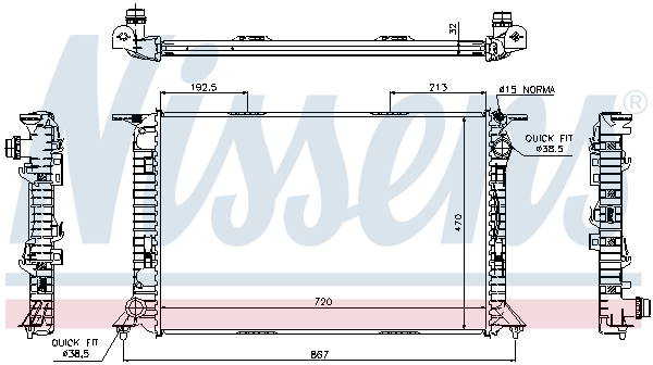 Radiator, engine cooling - 60319 NISSENS