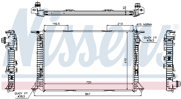 Radiator, engine cooling - 60322 NISSENS