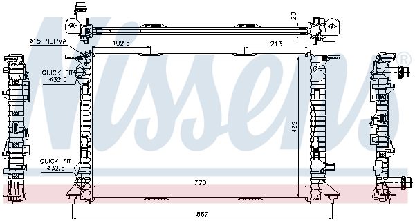 Radiator, engine cooling - 60323 NISSENS