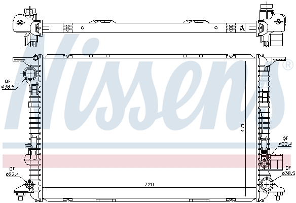 Radiator, engine cooling - 60327 NISSENS