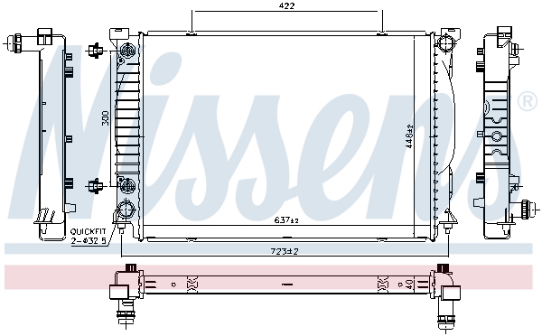 Radiator, engine cooling - 60329 NISSENS
