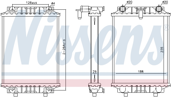 Radiator, engine cooling - 60351 NISSENS