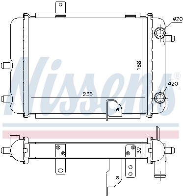 Radiator, engine cooling - 60363 NISSENS