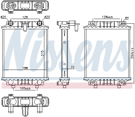 Radiator, engine cooling - 60372 NISSENS