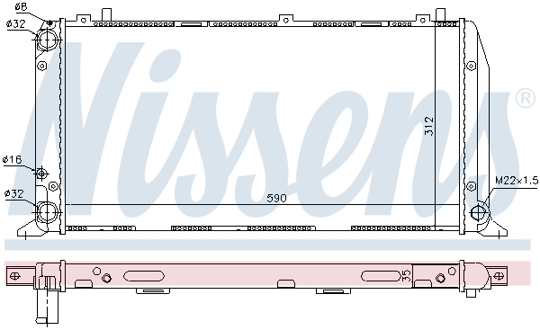 Radiator, engine cooling - 604361 NISSENS