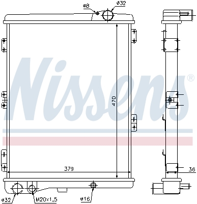 Radiator, engine cooling - 604411 NISSENS