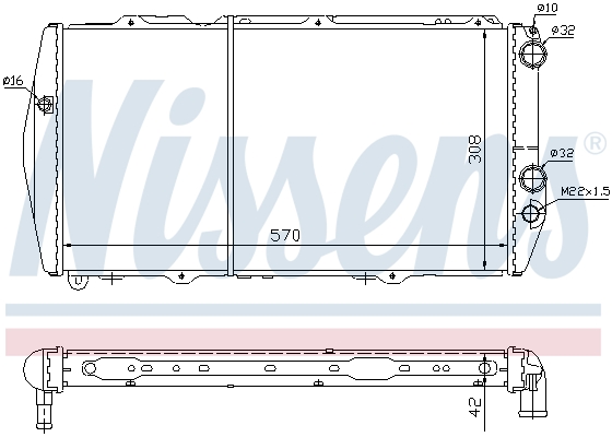 Radiator, engine cooling - 604551 NISSENS