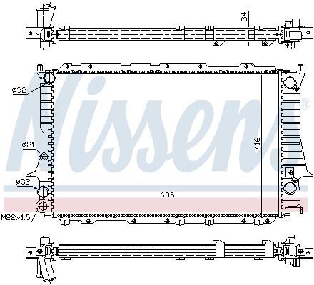 Radiator, engine cooling - 60457 NISSENS