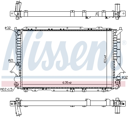 Radiator, engine cooling - 60458 NISSENS