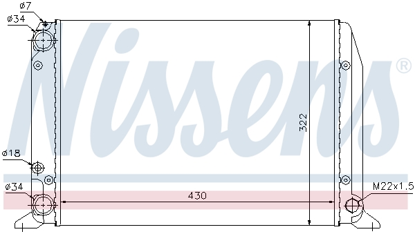 Radiator, engine cooling - 604611 NISSENS