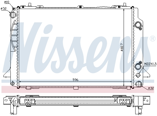 Radiator, engine cooling - 60467A NISSENS