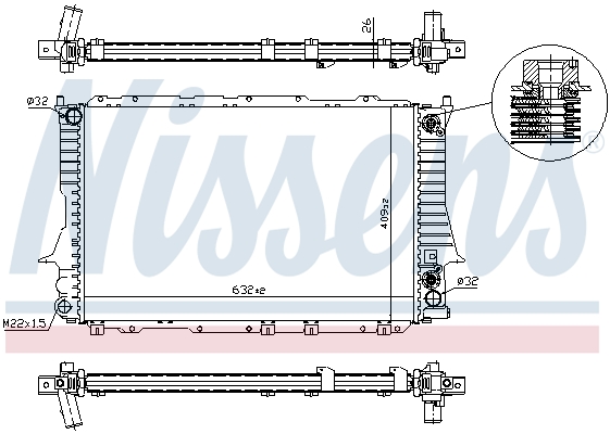Radiator, engine cooling - 60476 NISSENS