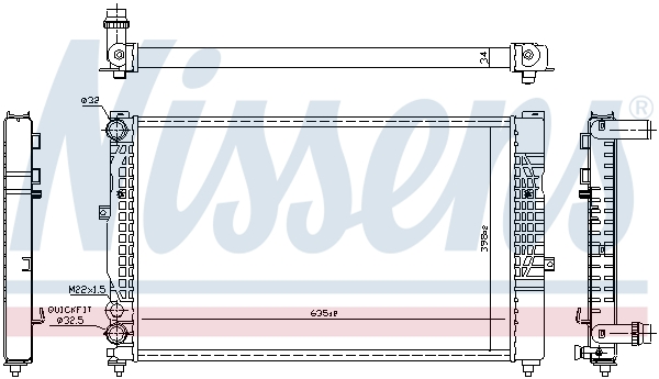 Radiator, engine cooling - 60491 NISSENS