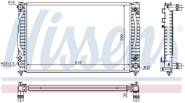 Radiator, engine cooling - 60498 NISSENS