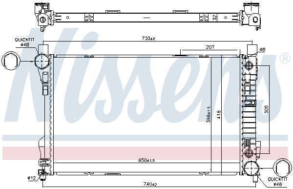 Radiator, engine cooling - 606015 NISSENS