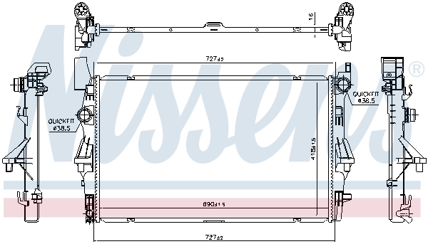 Radiator, engine cooling - 606022 NISSENS