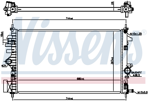 Radiator, engine cooling - 606047 NISSENS