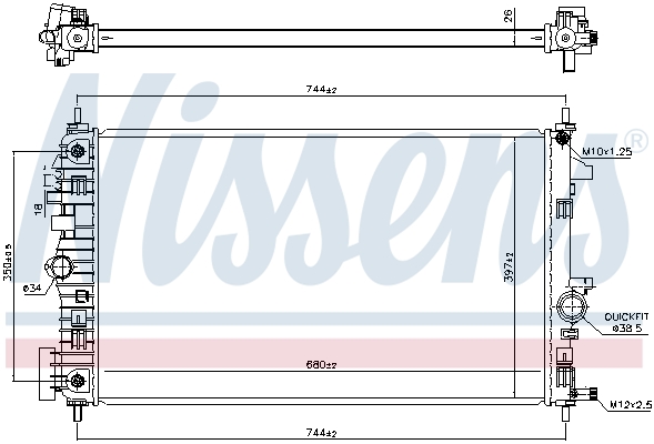 Radiator, engine cooling - 606049 NISSENS
