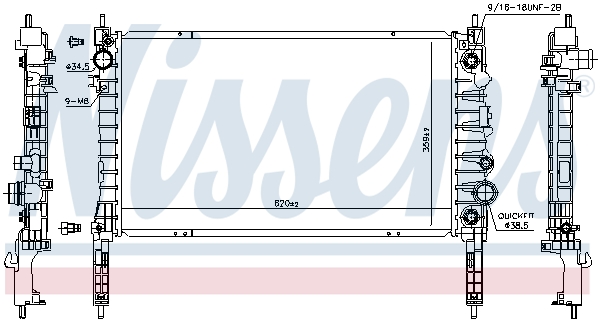 Radiator, engine cooling - 606053 NISSENS
