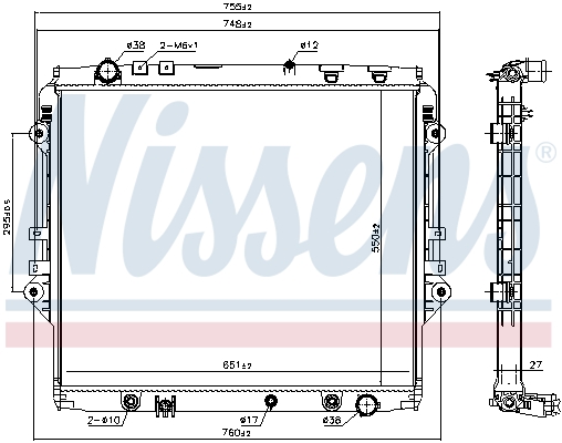 Radiator, engine cooling - 606068 NISSENS