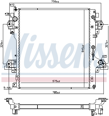 Radiator, engine cooling - 606071 NISSENS