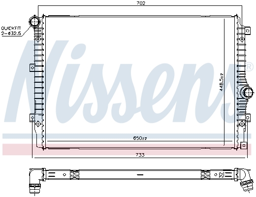 Radiator, engine cooling - 606084 NISSENS