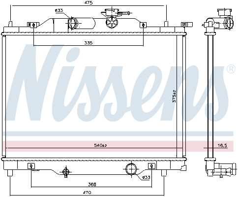 Radiator, engine cooling - 606110 NISSENS