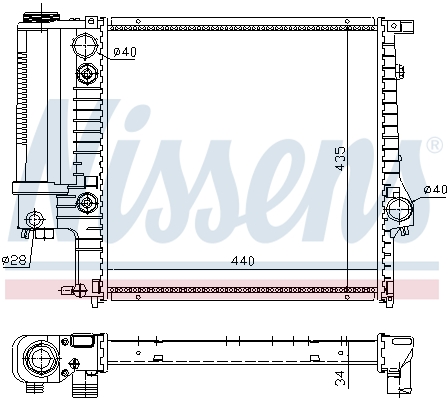 Radiator, engine cooling - 60613A NISSENS