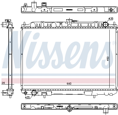 Radiator, engine cooling - 606160 NISSENS