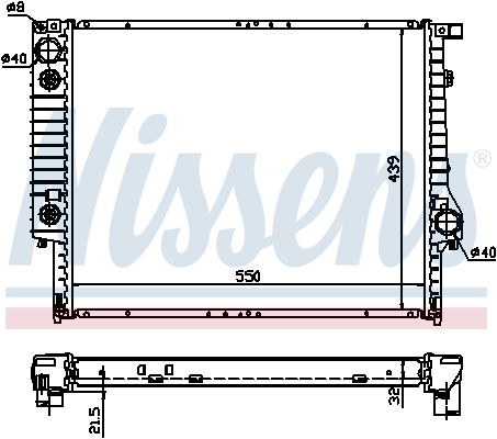 Radiator, engine cooling - 60618A NISSENS