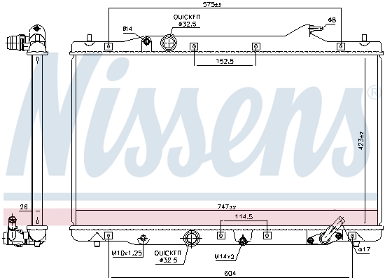 Radiator, engine cooling - 606216 NISSENS