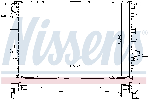 Radiator, engine cooling - 60622A NISSENS