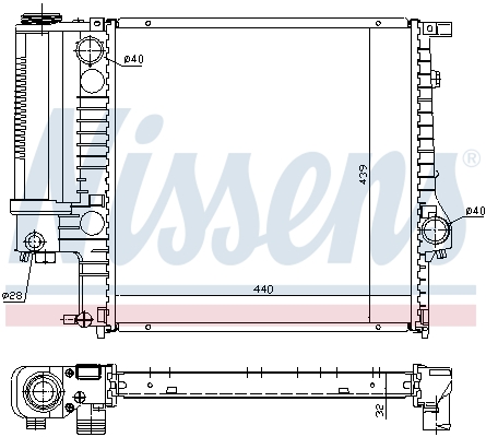 Radiator, engine cooling - 60623A NISSENS