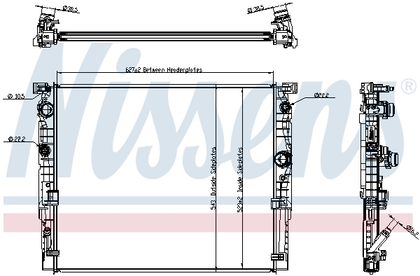 Radiator, engine cooling - 606236 NISSENS