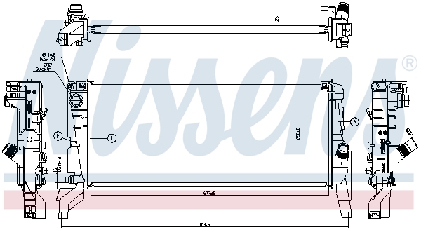 Radiator, engine cooling - 606246 NISSENS
