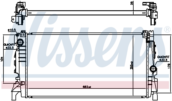 Radiator, engine cooling - 606247 NISSENS