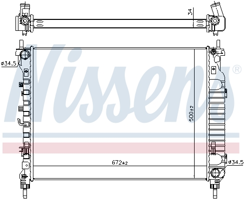 Radiator, engine cooling - 606255 NISSENS