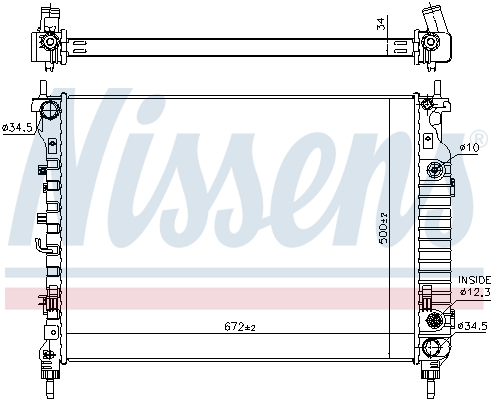 Radiator, engine cooling - 606256 NISSENS