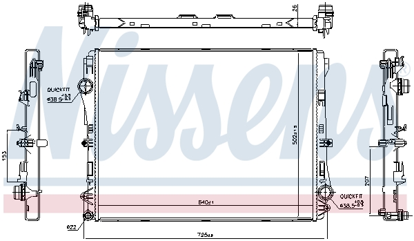 Radiator, engine cooling - 606301 NISSENS