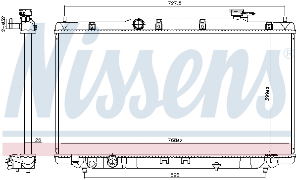 Radiator, engine cooling - 606310 NISSENS