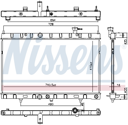 Radiator, engine cooling - 606312 NISSENS