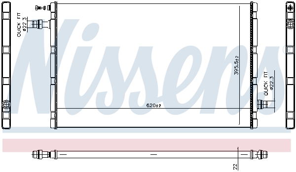 Radiator, engine cooling - 606327 NISSENS